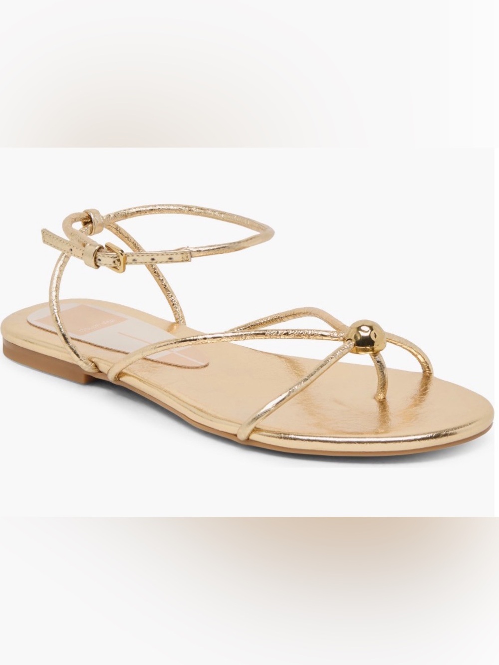 Dolce Vita Metallic Gold Strappy Toe-Ring Sandal